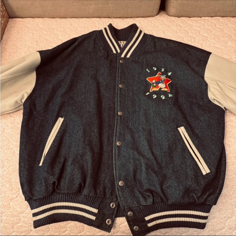 Men's Black and Gray Varsity Jacket